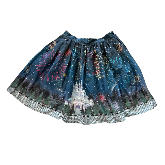 Unique Vintage Disney Fireworks Castle 1950s Full Skirt 2X Rare NWT - Picture 2 of 16